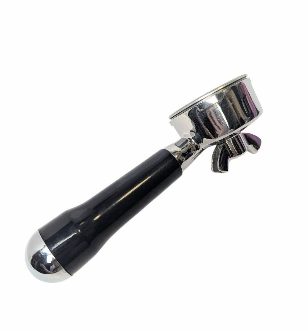 Stainless Espresso Portafilter For DeLonghi Dual Spout Silver Black Handle Cafe